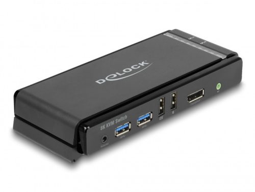 Delock DisplayPort 1.4 KVM switch 8K 60 Hz USB 5 Gbps-vel és audióval