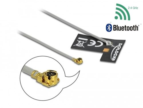 Delock WLAN 802.11 b/g/n Antenna, MHF  I csatlakozódugó, 2 dBi, 1.13 10 cm-es NYÁK-lap, belső öntapa