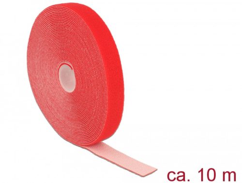 Delock Hurkolható rögzítők, 10 m x 20 mm (H x Sz) tekercs, piros