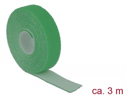 Delock Hurkolható rögzítők, 3 m x 20 mm (H x Sz) tekercs, zöld