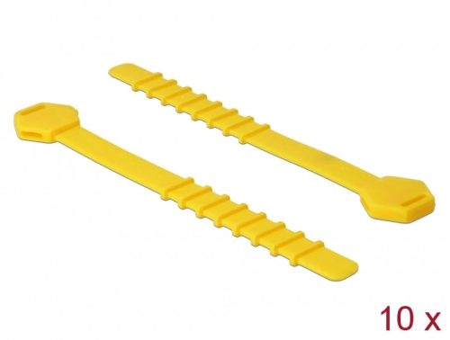 Delock Szilikon kábelkötegelo újrahasznosítható 10 darabos csomagban sárga