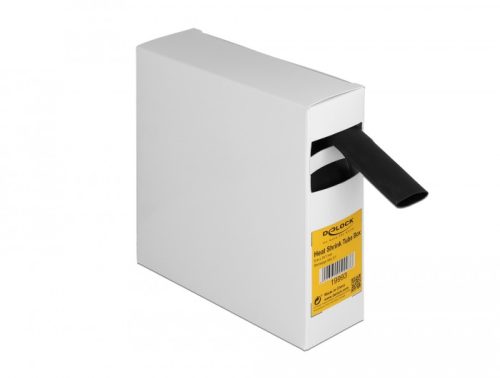 Delock Hűtő kiegészítő doboz öntapadó, 3:1 arányú összehúzódó belsővel, 5 m x 19,1 mm fekete
