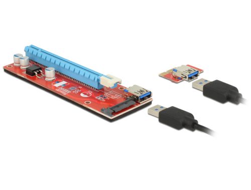 Delock Bővítőkártya PCI Express x1 > PCI Express x16, 60 cm-es USB-kábellel