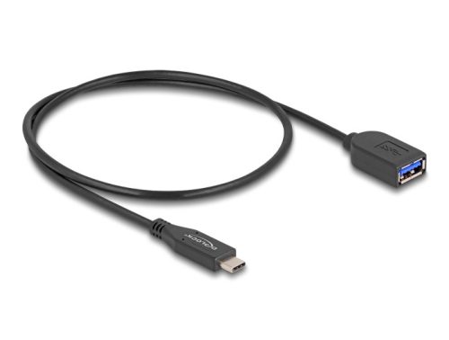 Delock USB 10 Gbps koax kábel USB Type-C  apa   A-típusú anya 50 cm hosszú