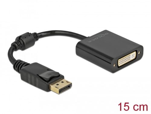 Delock Adapter DisplayPort 1.1-dugós csatlakozó   DVI-csatlakozóhüvely passzív fekete