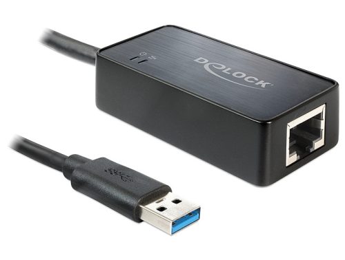 Delock adapter USB 3.0 > Gigabit LAN 10/100/1000 Mb/s, telepítő CD-vel,fekete