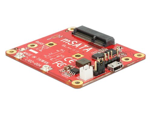 Delock Raspberry Pi átalakító USB Micro-B-csatlakozóhüvellyel > sebességű mSATA 6 Gb/s