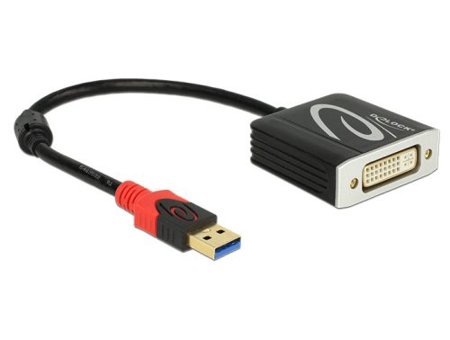 Delock Adapter USB 3.0 A-típusú csatlakozódugóval > DVI csatlakozóhüvellyel