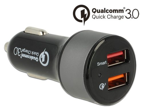 Navilock autós töltő 2 x USB Type-A Qualcomm Quick Charge 3.0-val