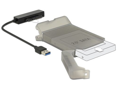 Delock Átalakító USB 3.0-s, A-típusú csatlakozódugó > SATA 6 Gb/s 22 tűs, 2.5 -os védőburkolattal