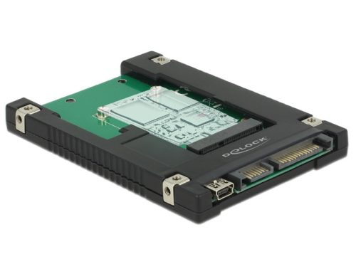 Delock 2.5 -os SATA-átalakító, 22 tus / USB 2.0 Mini-B típusú > 1 x mSATA / Mini PCIe-nyílás