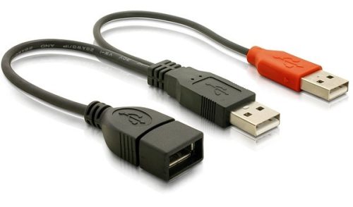 Delock USB Y adat- és tápkábel