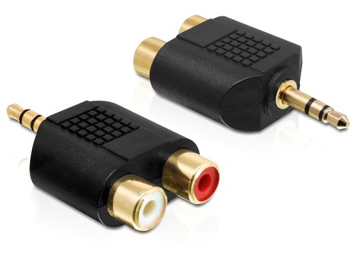 Delock adapter audio sztereo jack 3.5 mm 3 pin apa > 2 x RCA (Cinch) anya