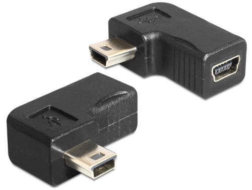 Delock USB-B mini 5 pin apa / anya adapter 90 -ban elforgatott