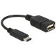 Delock Adapterkábel USB Type-C 2.0 dugó > USB 2.0 A típusú hüvely 15 cm fekete