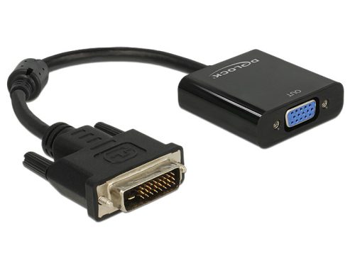 Delock Adapter DVI-D 24+1-dugós csatlakozó > VGA-csatlakozóhüvely fekete