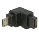 Delock Adapter USB 2.0 Micro-B apa > USB 2.0 Micro-B anya elforgatott végű, fekete