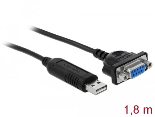 Delock USB 2.0 soros RS-232 adapterhez kompakt soros konnektor házzal