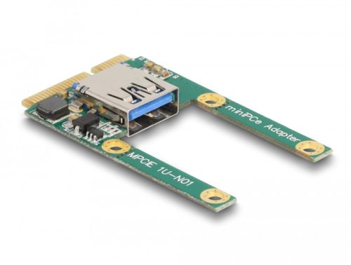 Delock Mini PCIe I/O 1 x A-típusú USB 2.0-s csatlakozó (teljes méret/fél méret)