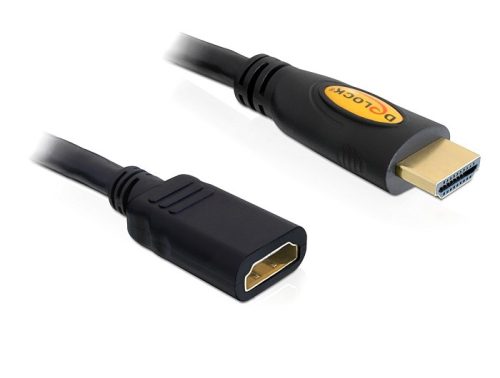Delock magas sebességű HDMI hosszabbító kábel, Ethernettel, A apa / anya, 1 m