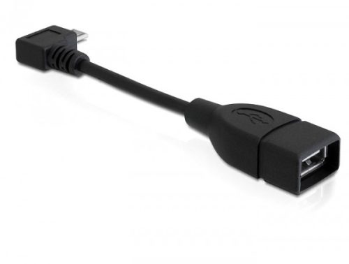 Delock USB kábel, micro-B, forgatott >  USB2.0-A anya OTG 11cm