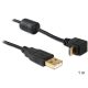 Delock USB-A apa > USB micro-B apa kábel, 90 -ban forgatott fel/le