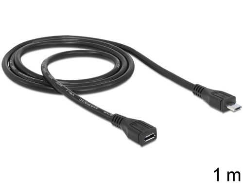 Delock USB micro-B apa > micro-B anya hosszabbító kábel, 1 m