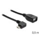 Delock USB micro-B apa > USB 2.0-A anya kábel, OTG, 50 cm, forgatott