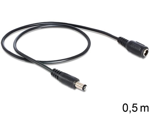 Delock DC (egyenáram) hosszabbító kábel, 5.5 x 2.1 mm apa > anya