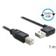 Delock EASY-USB 2.0 -A apa hajlított > USB 2.0-B apa kábel, 1 m