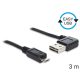 Delock EASY-USB 2.0 -A apa hajlított > USB 2.0 micro-B apa kábel, 3 m