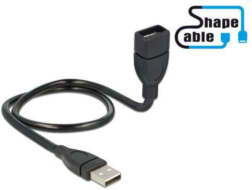 Delock kábel USB 2.0 A apa > A anya ShapeCable 0,5 m