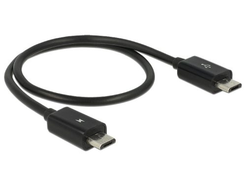 Delock Tápfeszültség-megosztó kábel Micro USB-B dugó > Micro USB-B dugó OTG
