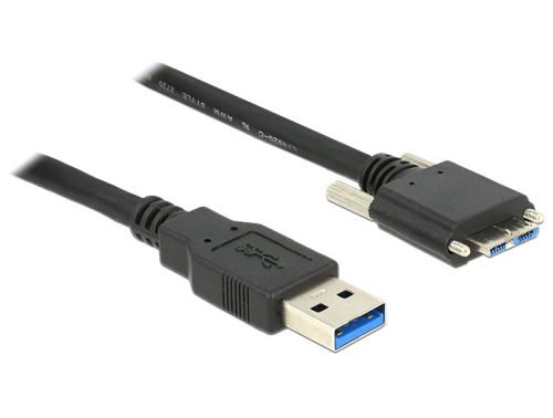 Delock Kábel USB 3.0 A típusú dugó > USB 3.0 Micro-B típusú dugó csavarokkal ellátott 3 m