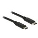 Delock Kábel USB C típus 2.0 dugó > USB C típus 2.0 dugó 1 m fekete
