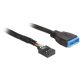 Delock kábel USB 2.0 pin header anya > USB 3.0 pin header apa 45 cm