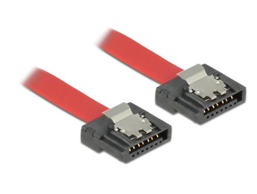 Delock kábel SATA FLEXI 6 Gb/s 20 cm vörös fém