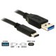 Delock Kábel USB 10 Gbps (USB 3.1, Gen 2), A típusú csatlakozódugó > USB Type-C 1m hosszú fekete