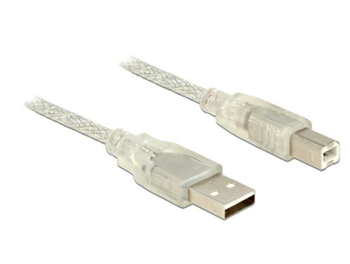 Delock USB 2.0-s kábel A-típusú csatlakozódugóval > USB 2.0-s, B-típusú csatlakozódugóval 1 m