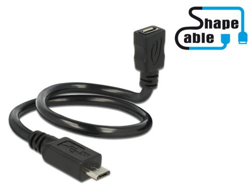 Delock kábel USB 2.0 Micro-B apa > USB 2.0 Micro-B anya OTG ShapeCable 0,35 m