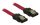 Delock SATA piros, egyenes/egyenes csatl. (fémlappal), 50 cm-es összekötő kábel