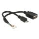 Delock kábel USB 2.0 tűs fejléc 1,25 mm 8 tűs anya>USB 2.0 Type-A anya + USB 2.0 Type Micro-B csatl.
