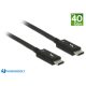 Delock Thunderbolt 3 (40 Gb/s) USB-C kábel, csatlakozódugó > csatlakozódugó, passzív, 0,5 m, 5 A,