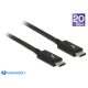 Delock Thunderbolt 3 (20 Gb/s) USB-C kábel, csatlakozódugó > csatlakozódugó, passzív, 1,0 m, 5 A,