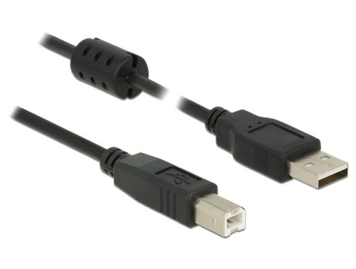 Delock USB 2.0-s kábel A-típusú csatlakozódugóval > USB 2.0-s, B-típusú csatlakozódugóval, 1,0 m, fe