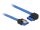 Delock SATA-kábel, 6 Gb/s, hüvely, egyenes > SATA hüvely, jobbra nézo csatlakozódugóval, 30 cm, kék