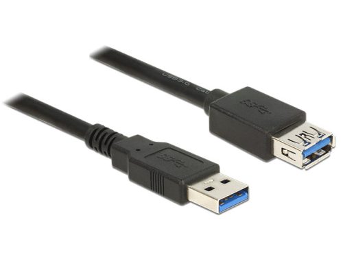 Delock USB 3.0-s bovítokábel A-típusú csatlakozódugóval > USB 3.0-s, A-típusú csatlakozóhüvellyel, 0