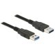 Delock USB 3.0-s kábel A-típusú csatlakozódugóval > USB 3.0-s, A-típusú csatlakozódugóval, 5,0 m, fe