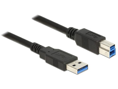 Delock USB 3.0-s kábel A-típusú csatlakozódugóval > USB 3.0-s, B-típusú csatlakozódugóval, 5,0 m, fe