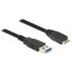 Delock USB 3.0-s kábel A-típusú csatlakozódugóval > USB 3.0-s, Micro-B-típusú csatlakozódugóval, 1,5